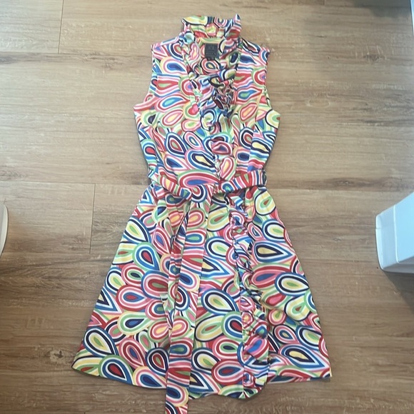 Melly M Riverside Ruffle Printed Wrap Dress Size - 6 - Picture 1 of 16